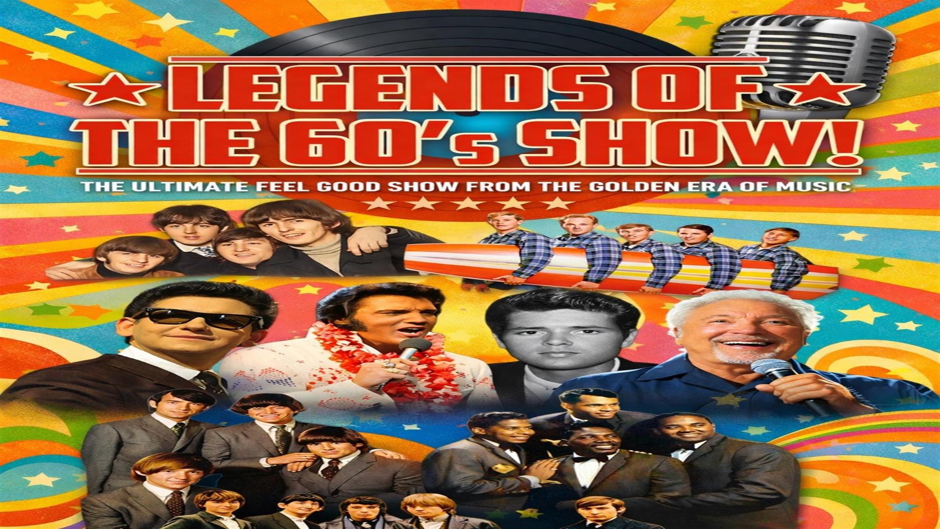 Image shows images of 60's legends Elvis Presley, The Beatles, Tom Jones and others music stars of that era