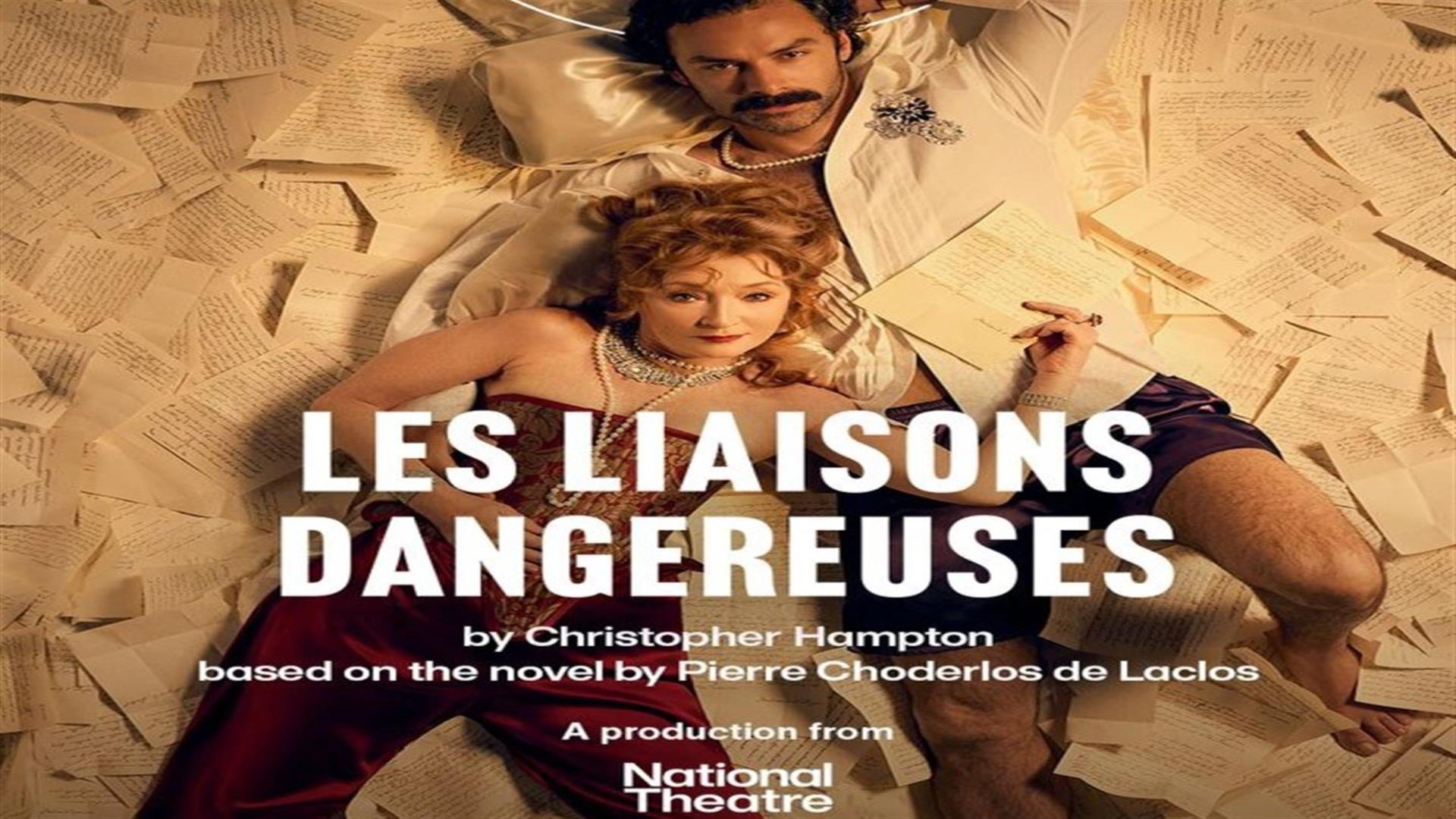 Image is of the actors Lesley Manville and Aidan Turner