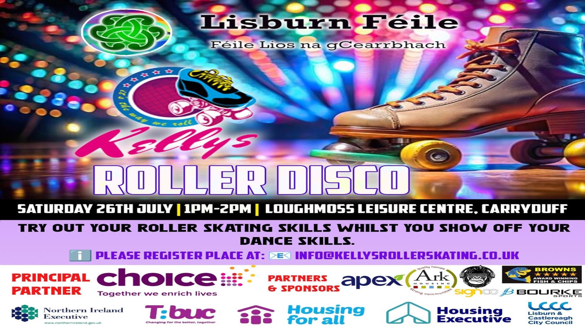 Image is colourful depiction of a roller skate