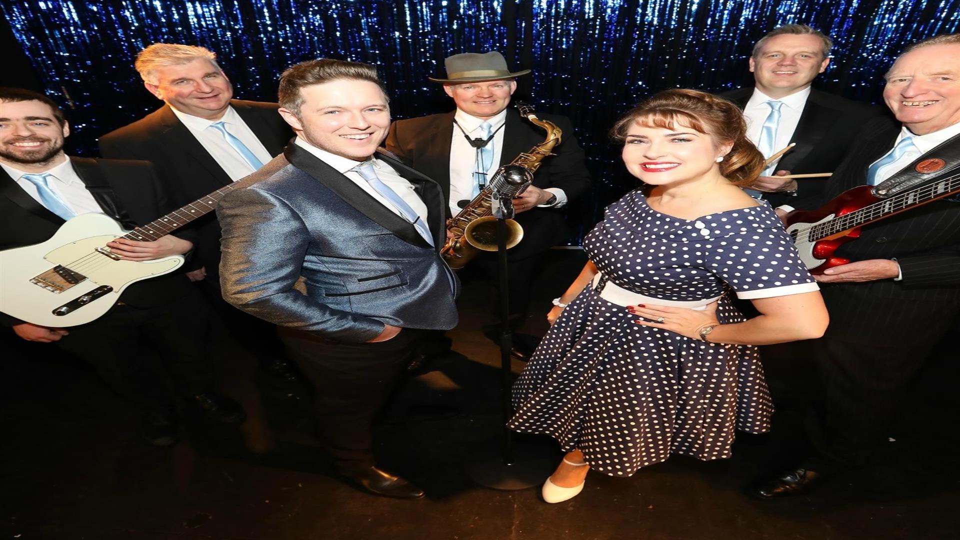 Image is various members of swing band The Soda Popz