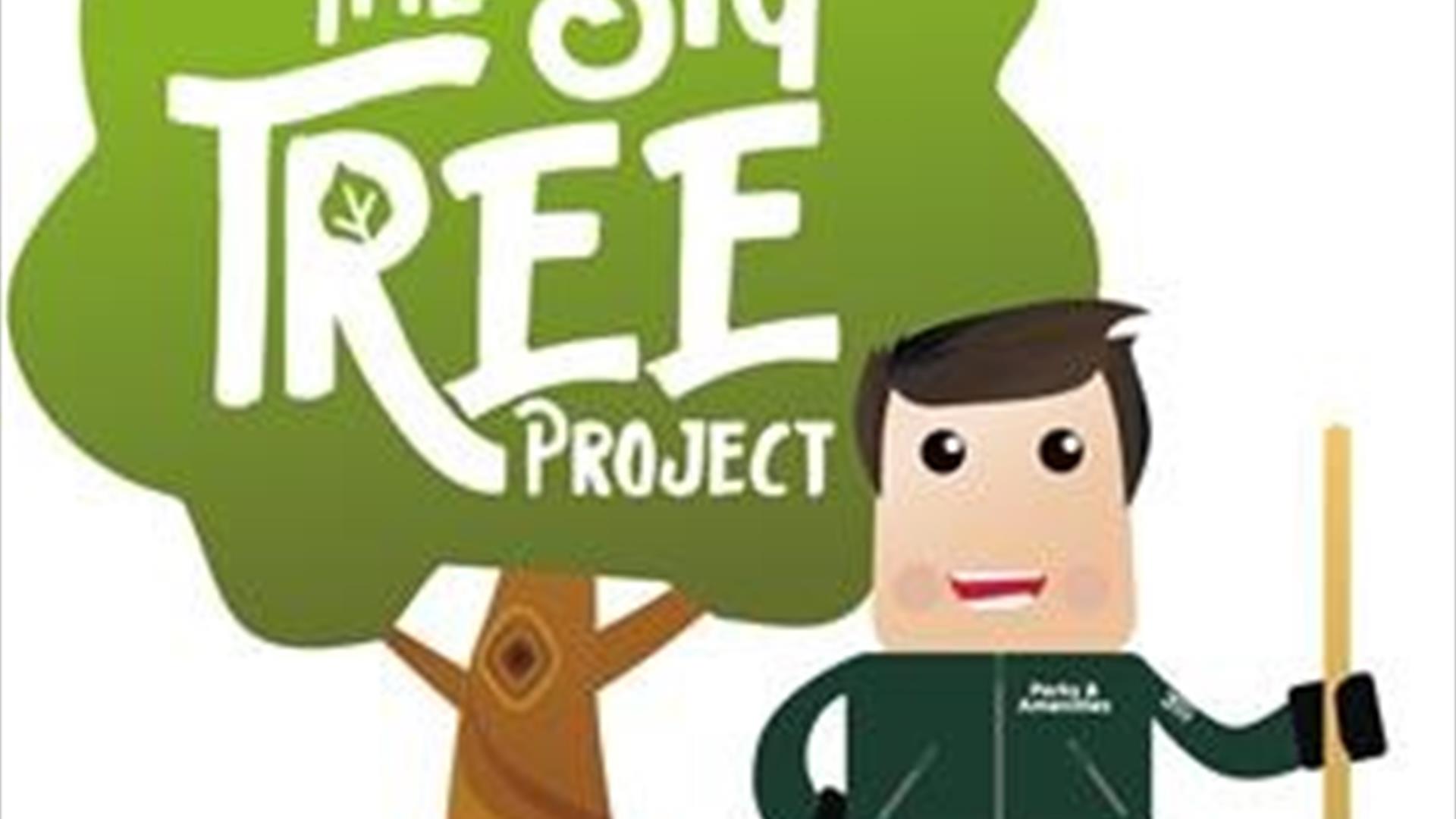 Post of a cartoon character of a man planting a tree.