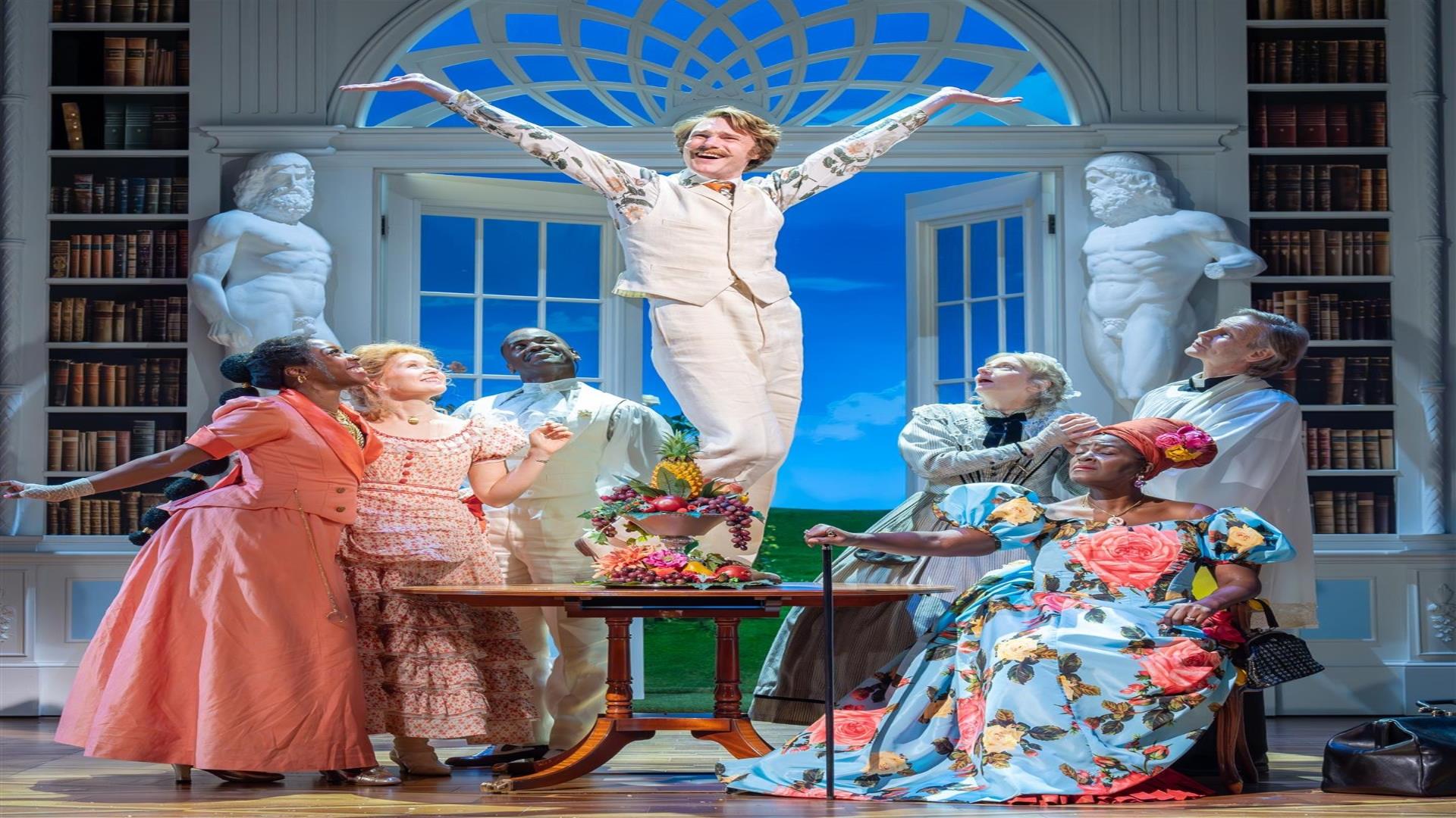 Images of various actors on stage performing The Importance of Being Earnest