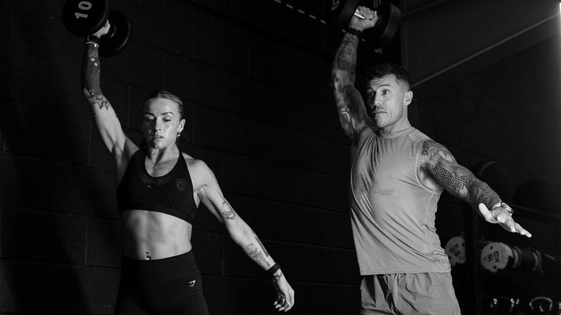 Image shows to people taking part in the Hybrid Games.