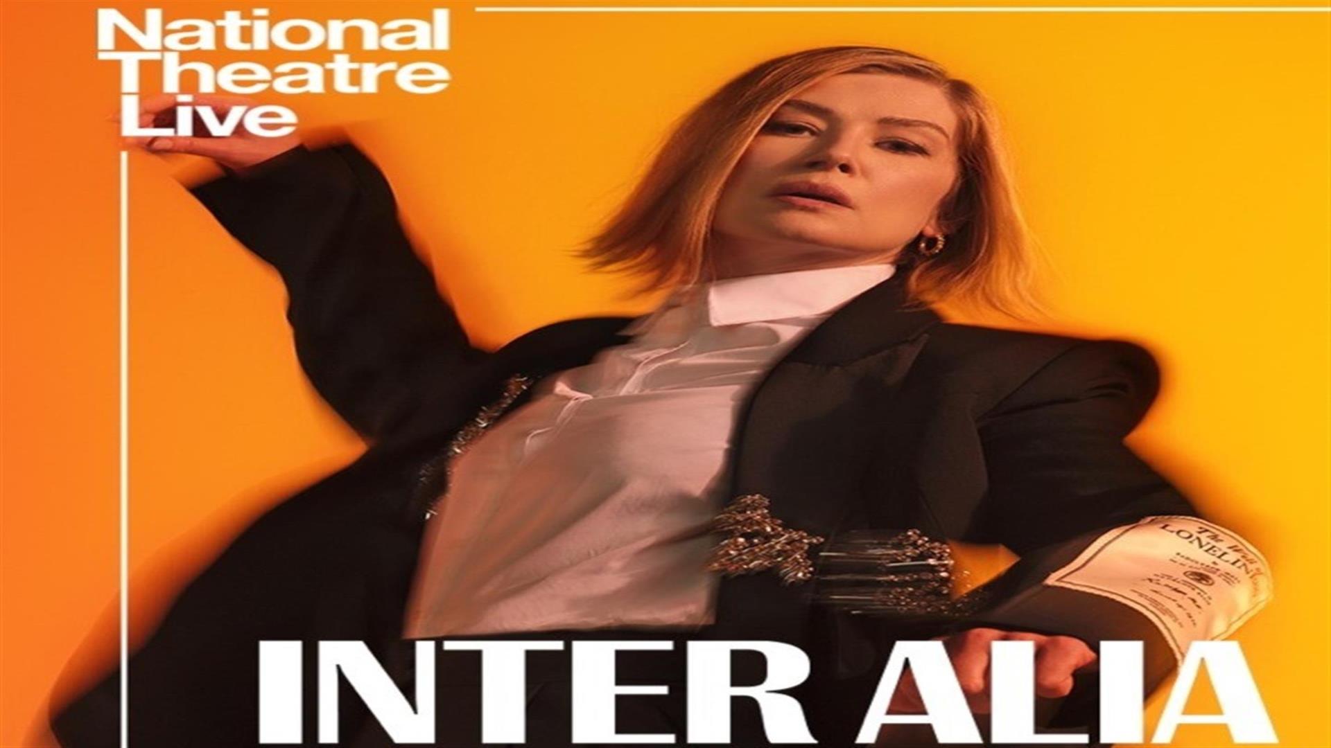 National Theatre Live Inter Alia poster with female cast member.