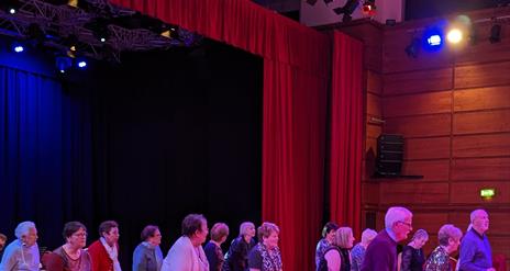 Group dancing in Island Hall.