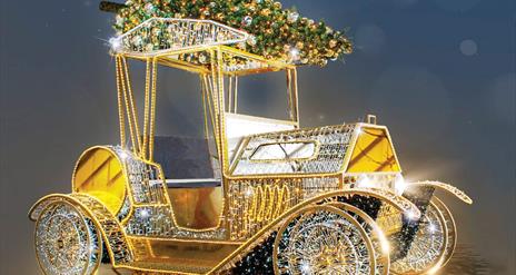 An image of the LED car at Lisburn Lights Fesival