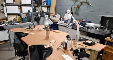 Jewellery makers workshop bench