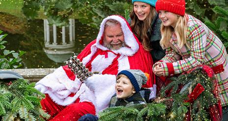 Santa and children in a sleigh in Hillsborough Castle & Gardens