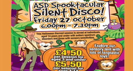 Image is of poster ASD Spooktacular Silent Disco