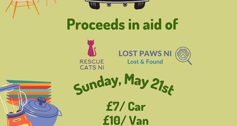 Image is poster advertising a car boot sale at The Little Green Allotments