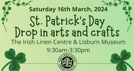 Poster for St Patrick's Day Arts & Crafts