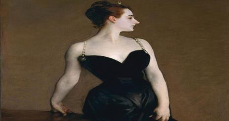 Image of a model in a black dress