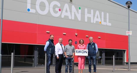 Photo is of officials for Holstein Young Breeders NI event standing outside Logan Hall building at Eikon Exhibition Centre