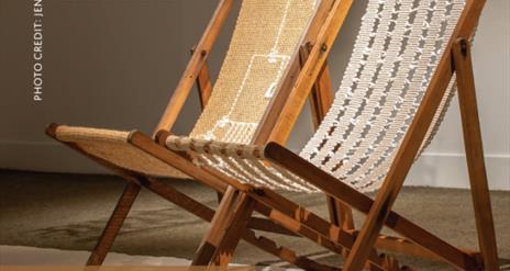 Image is of 2 deckchairs at the Intergenerational Connections Exhibition at R-Space Gallery Lisburn