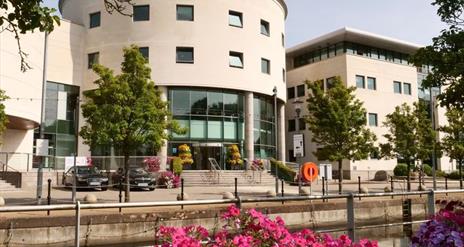 Image is of the front of Lagan Valley Island Lisburn