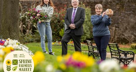 An image of Alderman Allan Ewart - Chairman of the Development Committee in Lisburn & Castlereagh City Council with two traders who will be attending