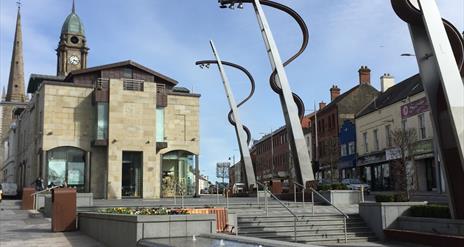 View of Market Square with the museum in the background