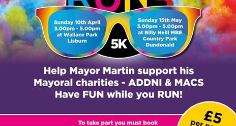 Image is poster advertising the Mayor's Colour Run