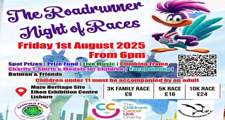 Image is poster advertising Roadrunner Night of the Races event