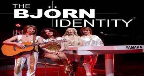 Image shows the members of the ABBA tribute act The Bjorn Identity