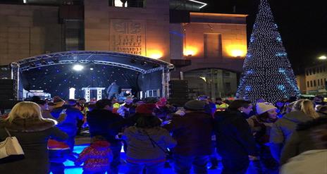 Image is of the LED Christmas Tree in Market Square Lisburn