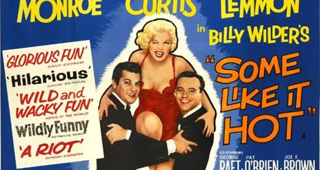 Poster for Some Like It Hot with Marilyn Monroe, Tony Curtis, Jack Lemmon