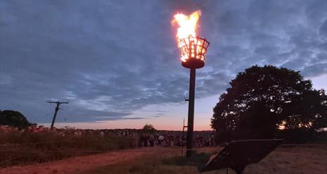 Image shows burning flame from beacon.