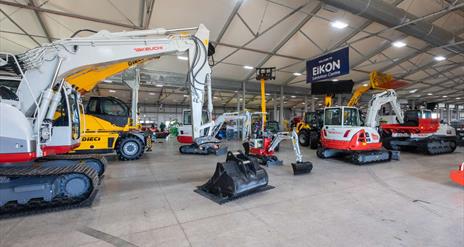 Image is of various types of large industrial machinery