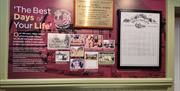 Image is of a storyboard at The Tea Room at Hilden Mill in Lisburn