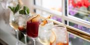 Food and drinks on table
