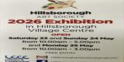 Image shows Hillsborough Art Society Poster with Paint palette and information.