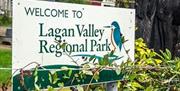 Image is of signage for the Lagan Valley Regional Park