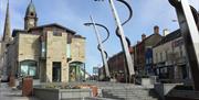 Market square Lisburn with a view of the Irish Linen Centre