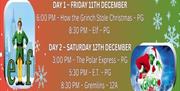 Image shows Elf movie and Grinch movie characters.