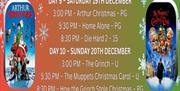 Image shows characters from Arthur Christmas and The Muppets Christmas Carol