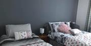 An image of the bedroom with twin beds