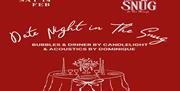 Image shows red poster advertising Date Night in The Snug, The Plough Hillsborough.  Saturday 14th February.