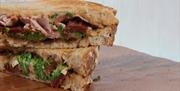 An image of a gourmet sandwich available at Cairo's Coffee