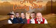 heads of country stars shown on a field background with the text a night with the country stars