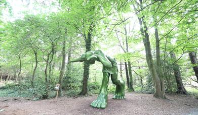 An image of the Big Foot Sculpture located within Hillsborough Forest