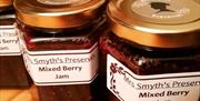 Image is of jars of jam being sold at the Lisburn Artisan Market