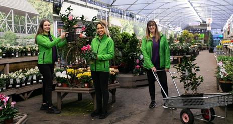 Image shows staff members working in the nursery
