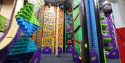 An image of the Clip 'n Climb indoor climbing area