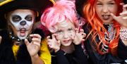 Image shows children in fancy dress for Halloween celebrations