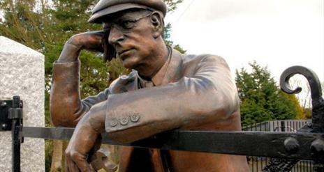 Image is of Harry Ferguson statue at his homestead in Growell, Hillsborough