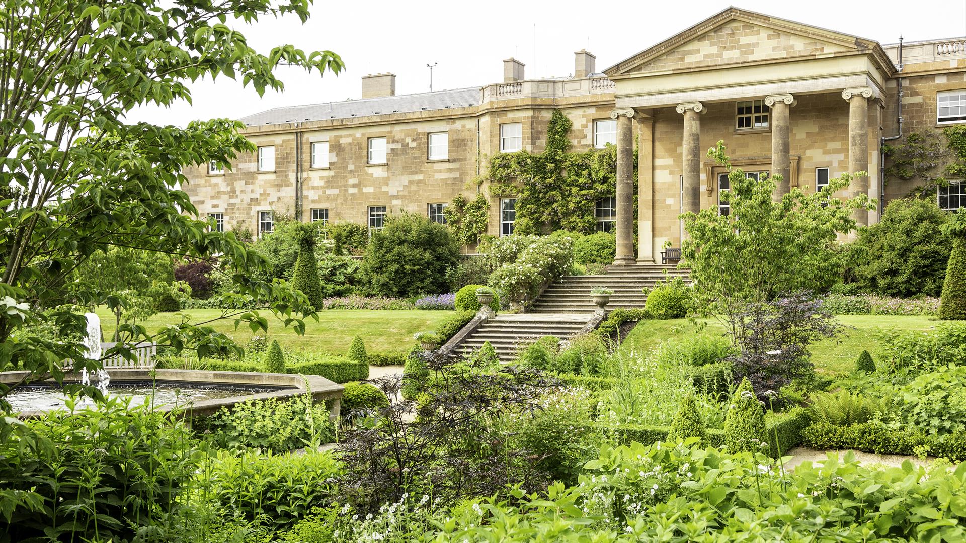 Gardens of Hillsborough Castle with the castle in the background