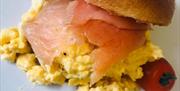 Humble Pie Scrambled egg & smoked salmon in a bagel