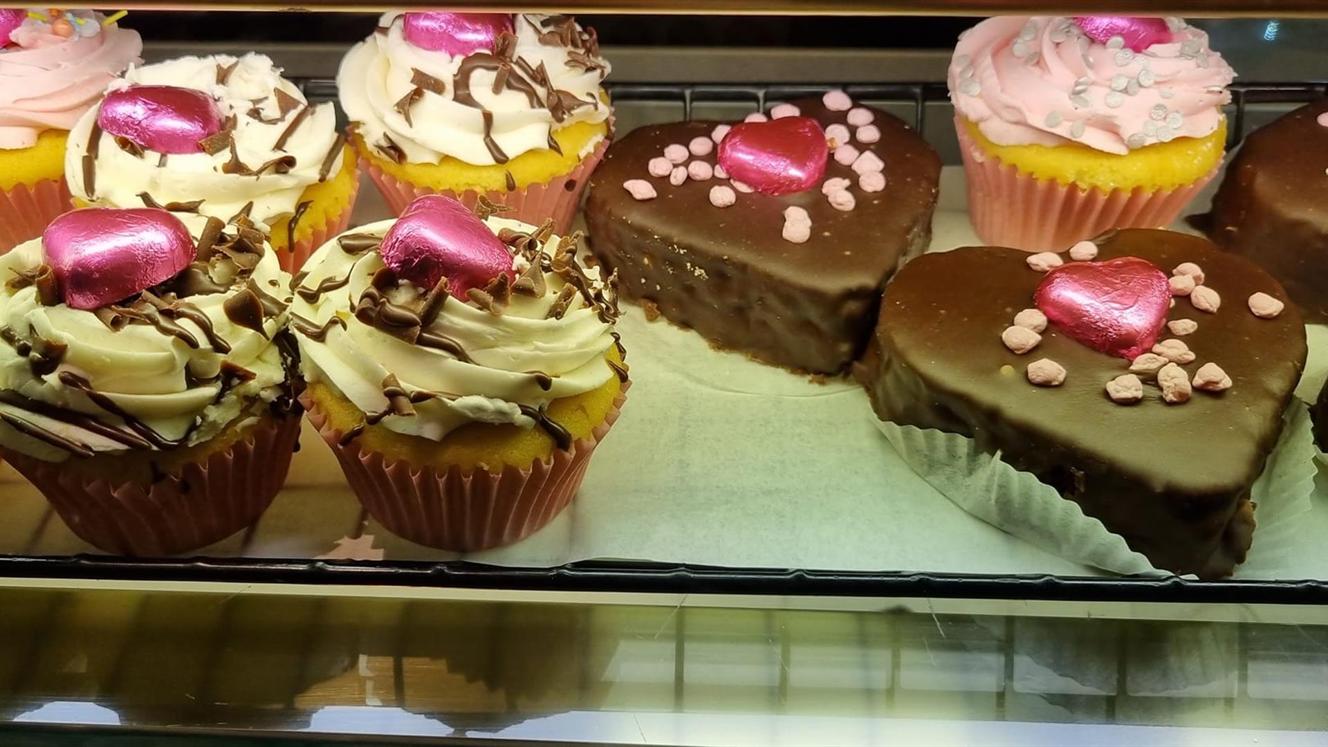 Close up of baked goods in cabinet at Jeffers Bakery Lisburn Close up of baked goods in cabinet at Jeffers Bakery Lisburn