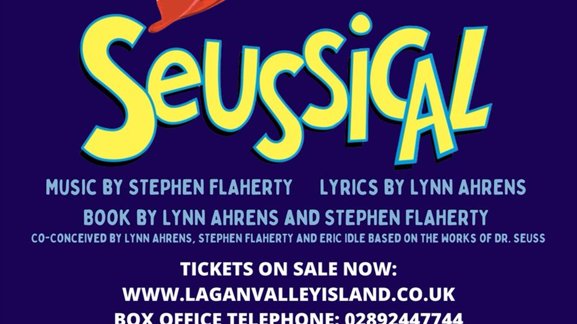 Image is of poster advertising the Seussical show by Lisnagarvey Youth Society