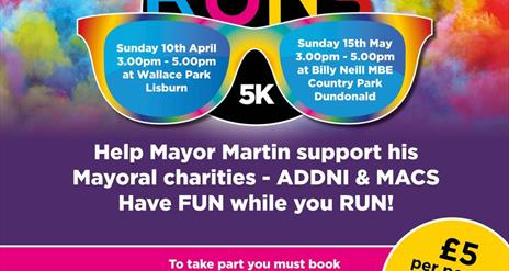Image is of a poster advertising the Mayor's Colour Run